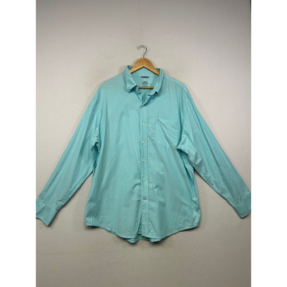 Coastal IZOD Saltwater Mens XL Light Blue Relaxed Classic Button Down Shirt